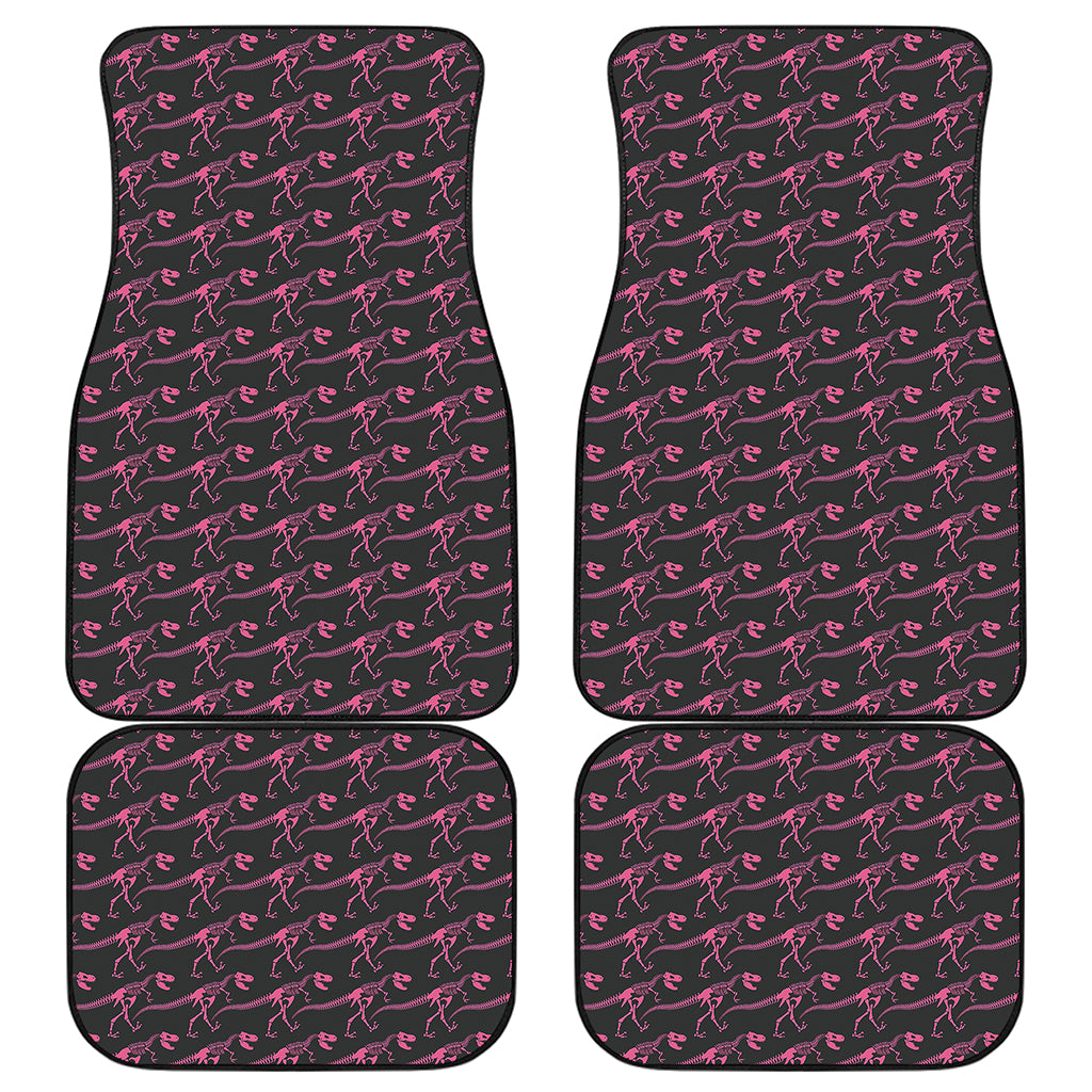 Pink Tyrannosaurus Fossil Pattern Print Front and Back Car Floor Mats