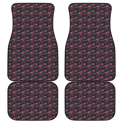 Pink Tyrannosaurus Fossil Pattern Print Front and Back Car Floor Mats