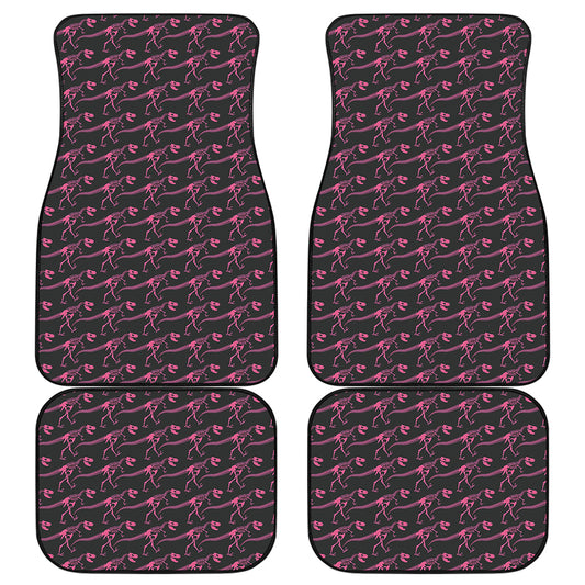 Pink Tyrannosaurus Fossil Pattern Print Front and Back Car Floor Mats