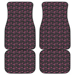 Pink Tyrannosaurus Fossil Pattern Print Front and Back Car Floor Mats