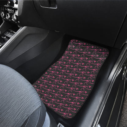 Pink Tyrannosaurus Fossil Pattern Print Front and Back Car Floor Mats
