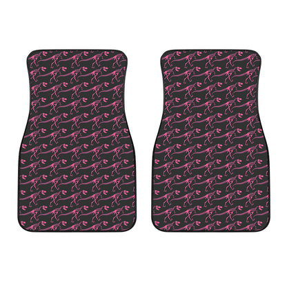 Pink Tyrannosaurus Fossil Pattern Print Front Car Floor Mats