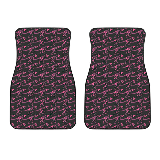 Pink Tyrannosaurus Fossil Pattern Print Front Car Floor Mats