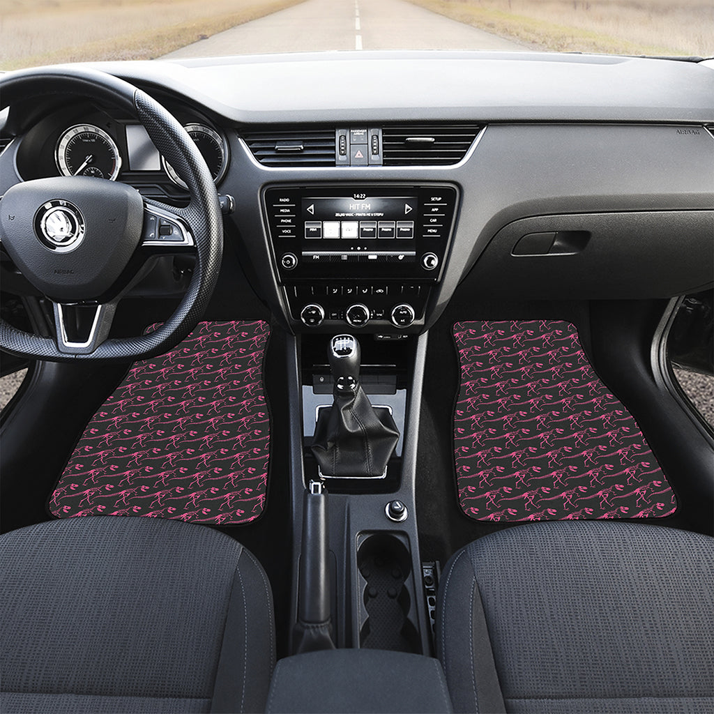 Pink Tyrannosaurus Fossil Pattern Print Front Car Floor Mats