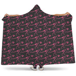 Pink Tyrannosaurus Fossil Pattern Print Hooded Blanket