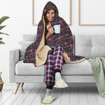 Pink Tyrannosaurus Fossil Pattern Print Hooded Blanket