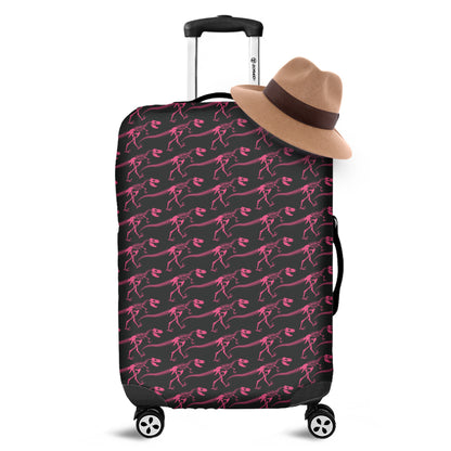 Pink Tyrannosaurus Fossil Pattern Print Luggage Cover