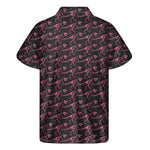 Pink Tyrannosaurus Fossil Pattern Print Men's Short Sleeve Shirt