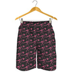 Pink Tyrannosaurus Fossil Pattern Print Men's Shorts