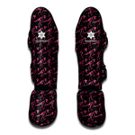 Pink Tyrannosaurus Fossil Pattern Print Muay Thai Shin Guard