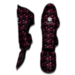 Pink Tyrannosaurus Fossil Pattern Print Muay Thai Shin Guard
