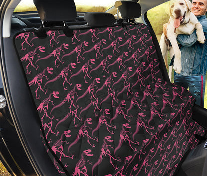 Pink Tyrannosaurus Fossil Pattern Print Pet Car Back Seat Cover