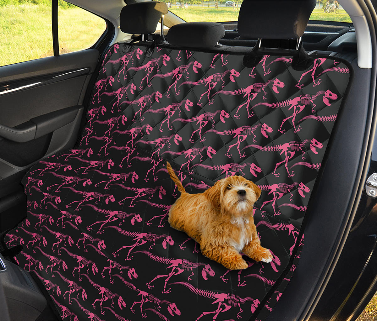 Pink Tyrannosaurus Fossil Pattern Print Pet Car Back Seat Cover