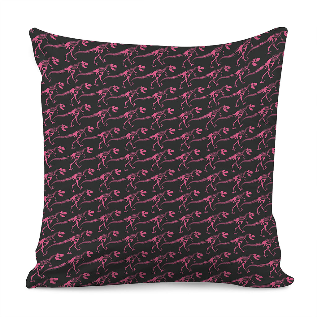 Pink Tyrannosaurus Fossil Pattern Print Pillow Cover