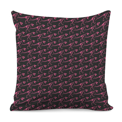 Pink Tyrannosaurus Fossil Pattern Print Pillow Cover