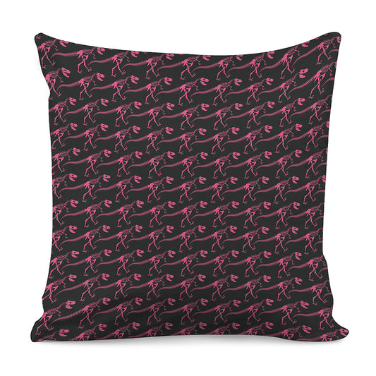 Pink Tyrannosaurus Fossil Pattern Print Pillow Cover