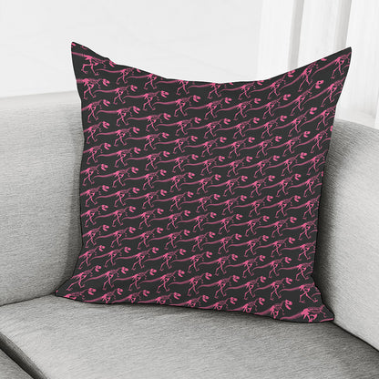 Pink Tyrannosaurus Fossil Pattern Print Pillow Cover