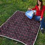 Pink Tyrannosaurus Fossil Pattern Print Quilt