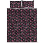 Pink Tyrannosaurus Fossil Pattern Print Quilt Bed Set