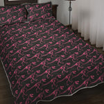 Pink Tyrannosaurus Fossil Pattern Print Quilt Bed Set