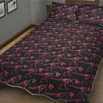 Pink Tyrannosaurus Fossil Pattern Print Quilt Bed Set