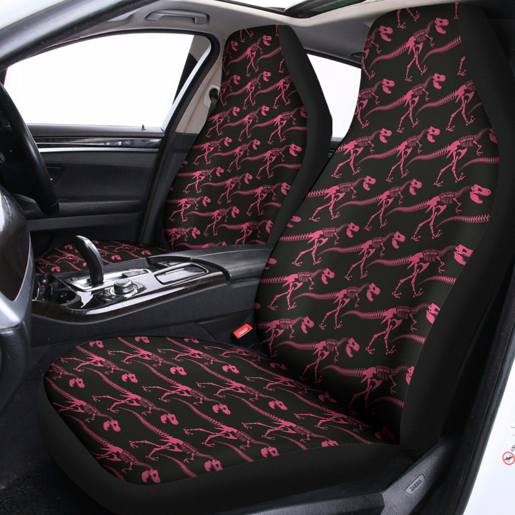 Pink Tyrannosaurus Fossil Pattern Print Universal Fit Car Seat Covers