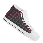 Pink Tyrannosaurus Fossil Pattern Print White High Top Shoes