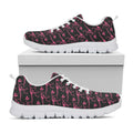Pink Tyrannosaurus Fossil Pattern Print White Running Shoes
