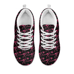 Pink Tyrannosaurus Fossil Pattern Print White Sneakers