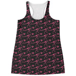 Pink Tyrannosaurus Fossil Pattern Print Women's Racerback Tank Top