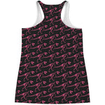Pink Tyrannosaurus Fossil Pattern Print Women's Racerback Tank Top