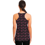 Pink Tyrannosaurus Fossil Pattern Print Women's Racerback Tank Top
