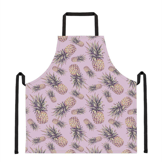 Pink Vintage Pineapple Pattern Print Apron