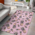 Pink Vintage Pineapple Pattern Print Floor Mat
