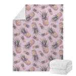 Pink Vintage Pineapple Pattern Print Blanket