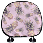 Pink Vintage Pineapple Pattern Print Car Headrest Covers