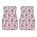 Pink Vintage Pineapple Pattern Print Front Car Floor Mats