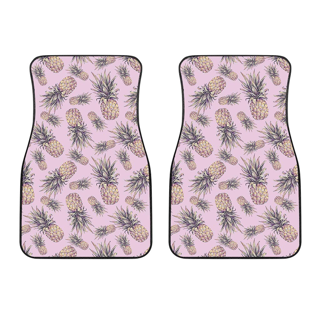 Pink Vintage Pineapple Pattern Print Front Car Floor Mats