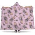 Pink Vintage Pineapple Pattern Print Hooded Blanket