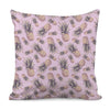 Pink Vintage Pineapple Pattern Print Pillow Cover