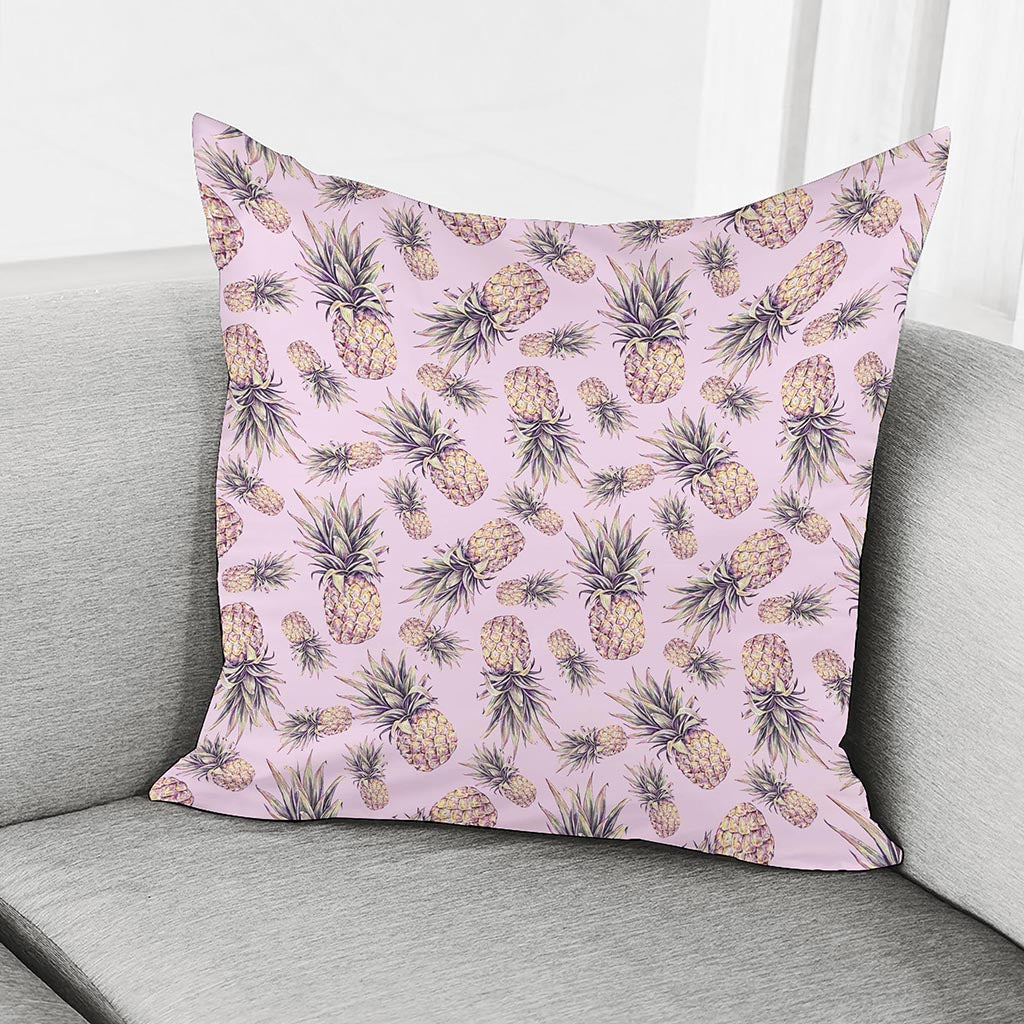 Pink Vintage Pineapple Pattern Print Pillow Cover