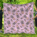 Pink Vintage Pineapple Pattern Print Quilt