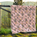 Pink Vintage Pineapple Pattern Print Quilt
