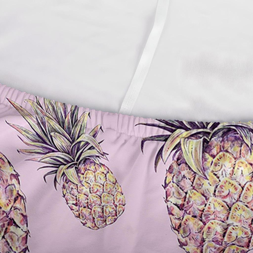 Pink Vintage Pineapple Pattern Print Sofa Cover