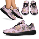 Pink Vintage Pineapple Pattern Print Sport Shoes GearFrost
