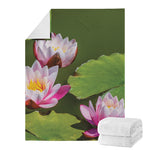 Pink Water Lilies Print Blanket