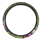 Pink Water Lilies Print Car Steering Wheel Cover