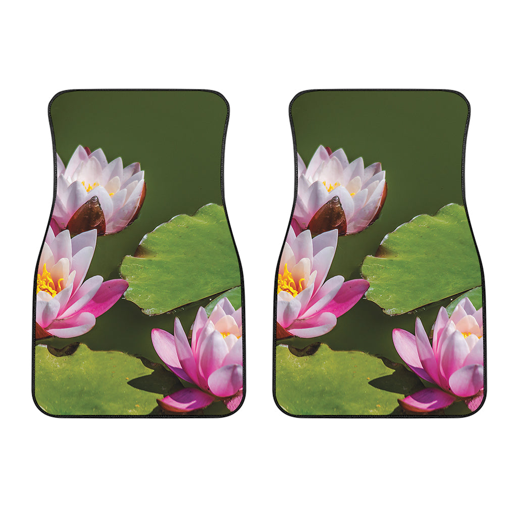 Pink Water Lilies Print Front Car Floor Mats
