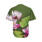 Pink Water Lilies Print Men's Baseball Jersey