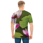 Pink Water Lilies Print Men's T-Shirt